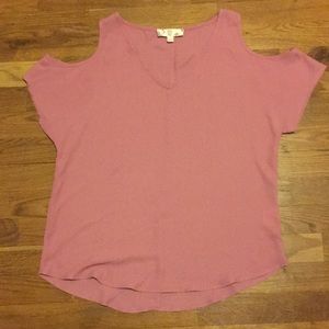 Hippie Rose Pink Cold Shoulder T-Shirt | Size: S